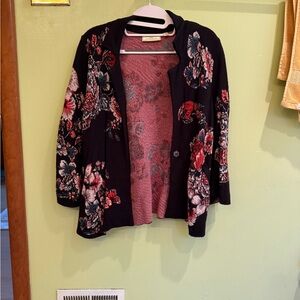 Anthropologie Floral Cardigan